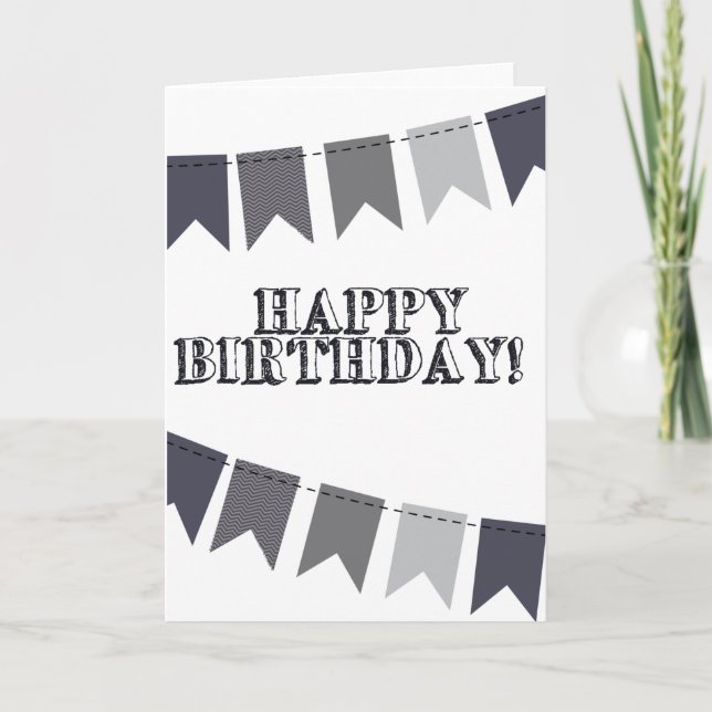 Carte Joyeux anniversaire avec bannière (Devant)