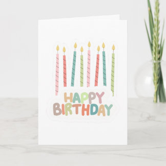 Carte Joyeux Anniversaire avec bougies sur