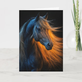Carte Joyeux Anniversaire avec de beaux chevaux spiritue