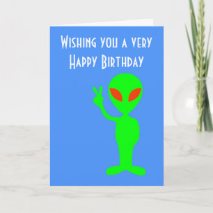 Carte Joyeux anniversaire avec l'alien martien