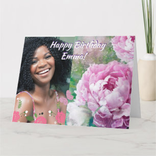 Carte Joyeux anniversaire avec nom personnel et photo