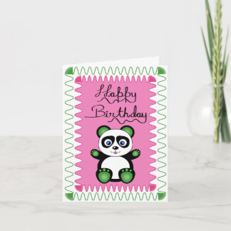 Carte Joyeux Anniversaire Avec Panda Vert