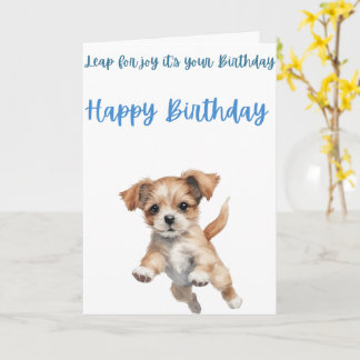 Carte Joyeux Anniversaire avec un chiot mignon