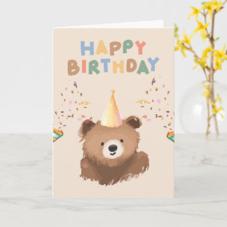 Carte Joyeux Anniversaire avec un Ours