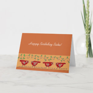 Carte Joyeux anniversaire Baba Ukrainienne Birdies