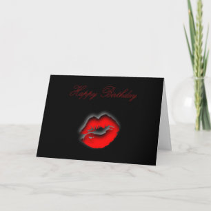 Carte Joyeux anniversaire baiser lèvres romantique Anniv