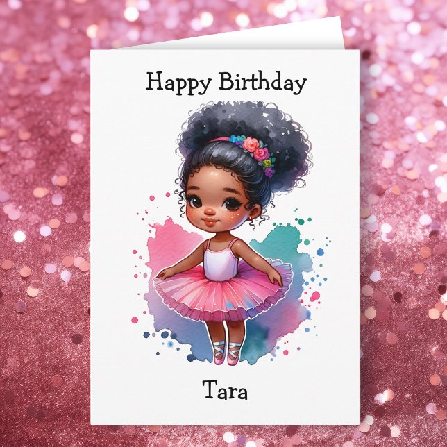 Carte Joyeux anniversaire Ballerina Coloring Page Girl's (Créateur téléchargé)