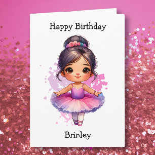 Carte Joyeux anniversaire Ballerina Coloring Page Girl's