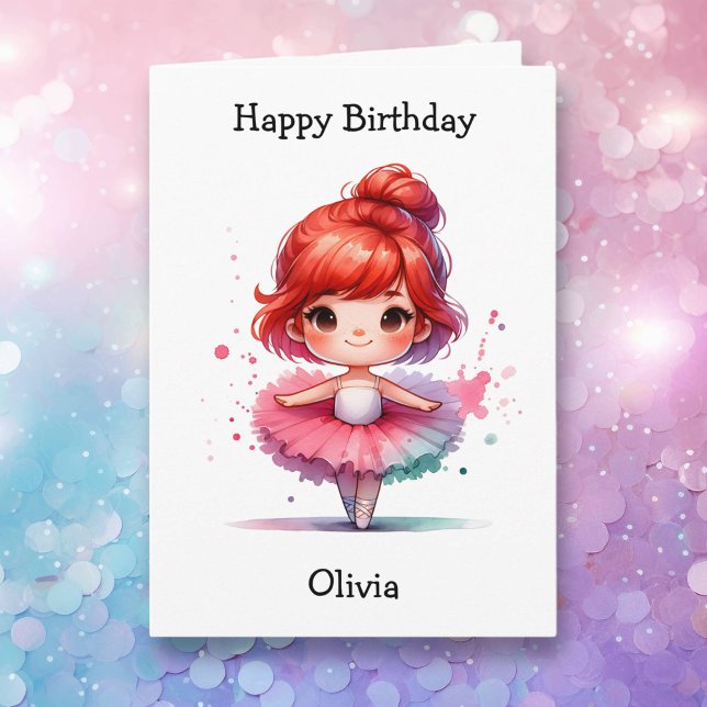Carte Joyeux anniversaire Ballerina Coloring Page Girl's (Créateur téléchargé)
