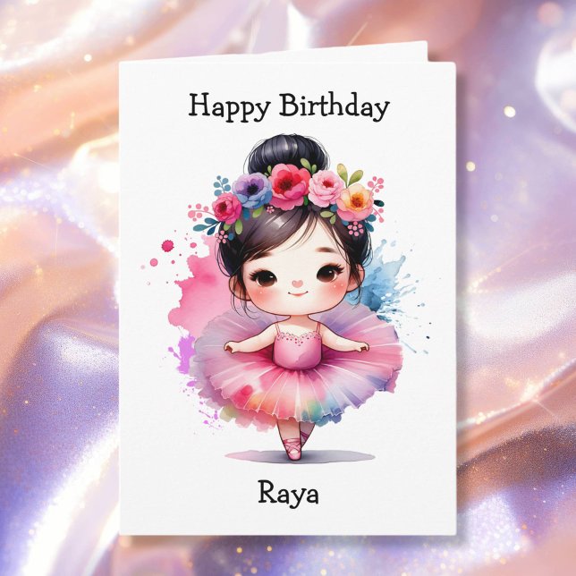 Carte Joyeux anniversaire Ballerina Coloring Page Girl's (Créateur téléchargé)