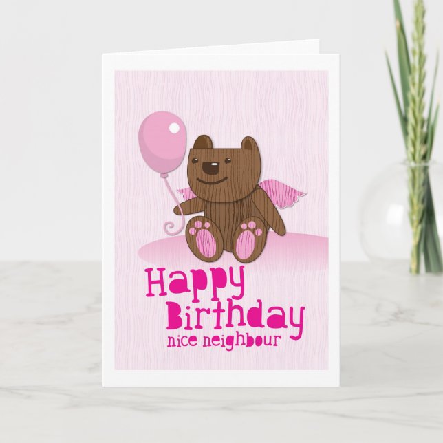 Carte Joyeux anniversaire Bear Nice Neighbor (Devant)