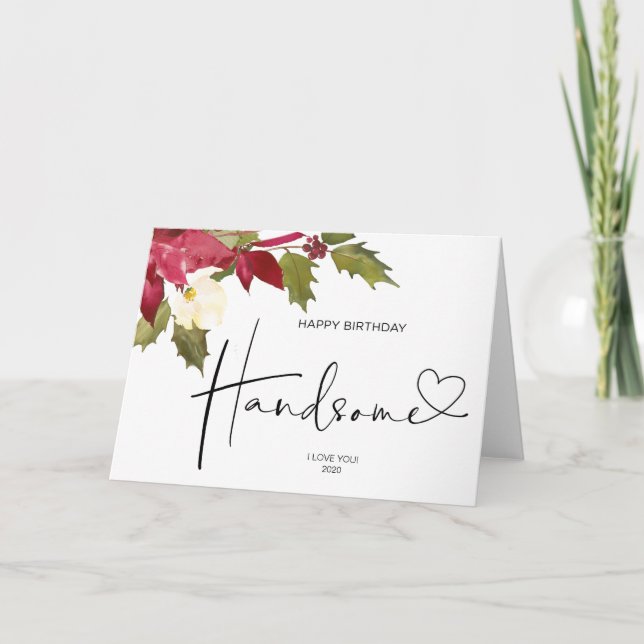 Carte Joyeux anniversaire beau cadeau de Noël pour mari (Devant)