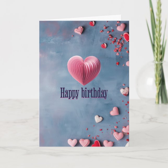 Carte Joyeux anniversaire Beau coeur (Devant)