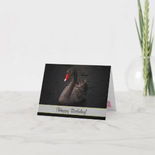 Carte Joyeux anniversaire Beau cygne noir