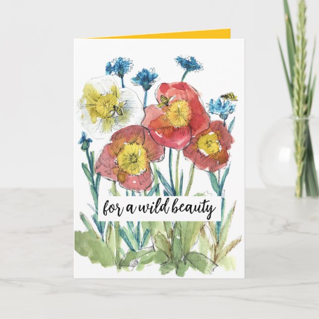 Carte Joyeux Anniversaire Beauté sauvage Abeilles de mie (Devant)