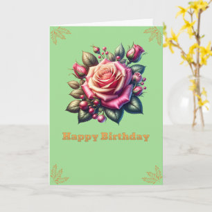 Carte Joyeux anniversaire Beaux Roses