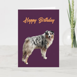 Carte Joyeux anniversaire belle australienne Shepard