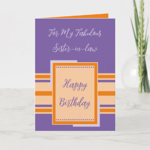 Carte Joyeux Anniversaire belle belle-sœur violette