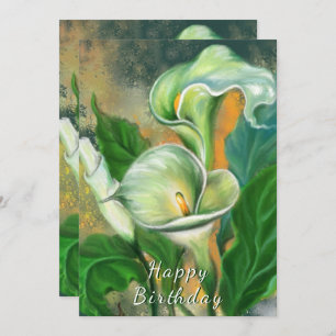 Carte Joyeux anniversaire - Belle Fleur Calla Lily