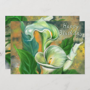 Carte Joyeux anniversaire - Belle Fleur Calla Lily -