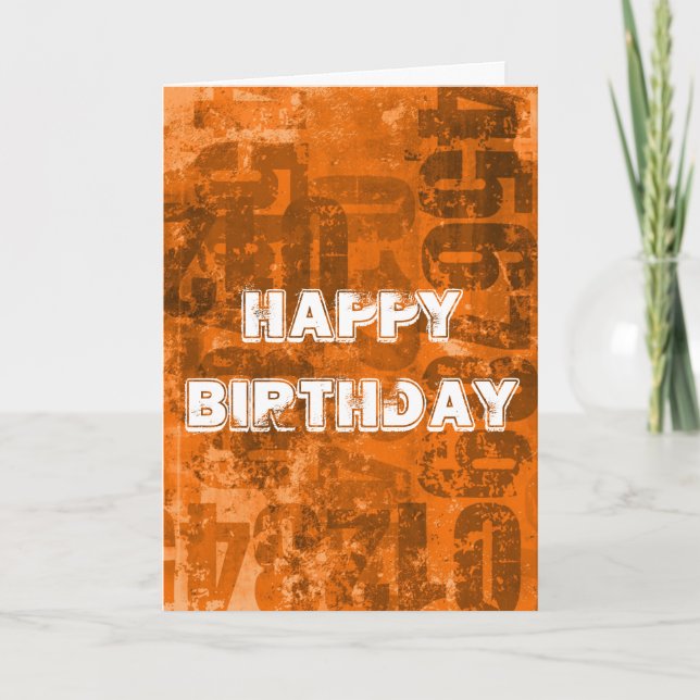 Carte Joyeux anniversaire Big Bold Numéros sur Brownish  (Devant)