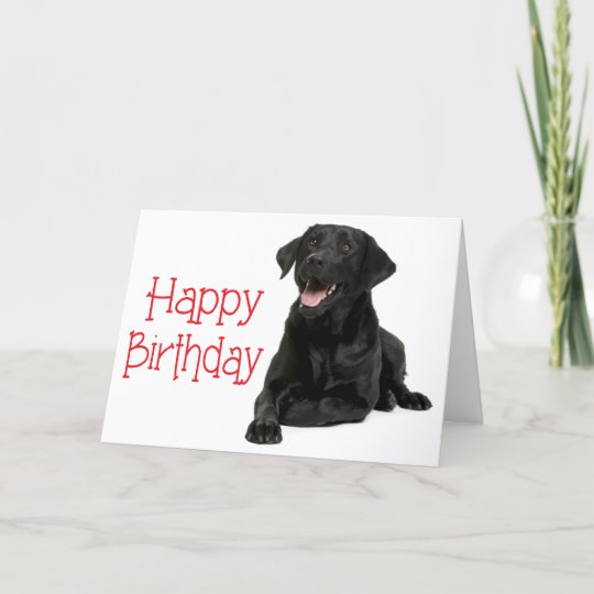 Carte Joyeux  anniversaire  Black Labrador  Puppy Dog Ver 