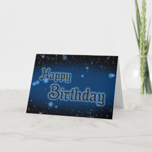 Carte Joyeux anniversaire bleu foncé flocons de neige