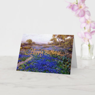 Carte Joyeux anniversaire, Bluebonnets à Twilight,