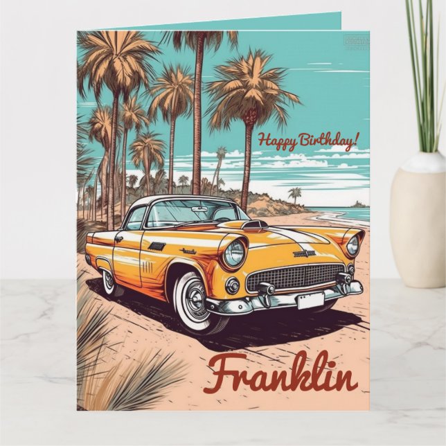 Carte Joyeux anniversaire Boomer Classic Car Anniversair (Devant)