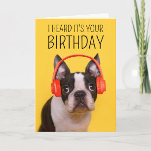 Carte Joyeux Anniversaire Boston Terrier