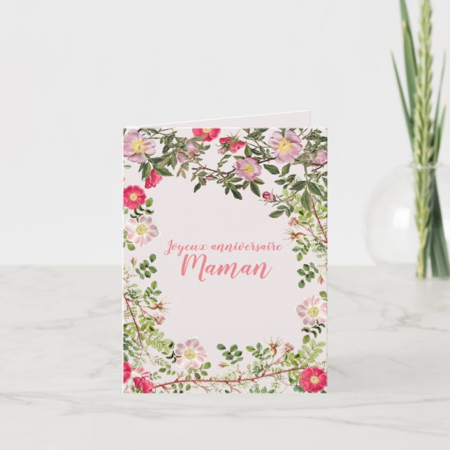 Carte Joyeux anniversaire bouquet de fleurs (Devant)