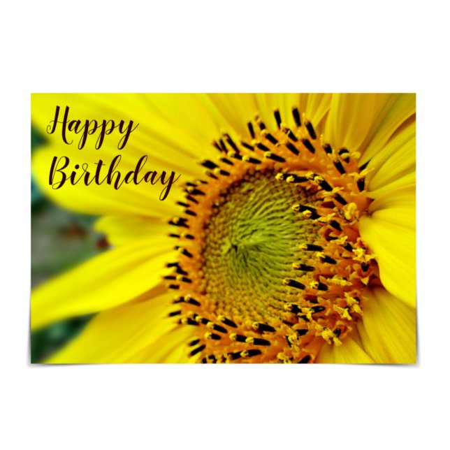 Carte "Joyeux anniversaire" Bright Yellow Sunflower Card (Créateur téléchargé)