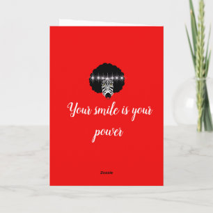 Carte joyeux anniversaire brille zèbre cheveux noirs