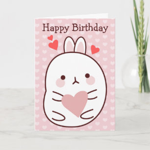 Carte Joyeux Anniversaire Bunny Heart