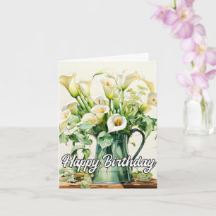 Carte Joyeux anniversaire Calla Lilies Fleurs