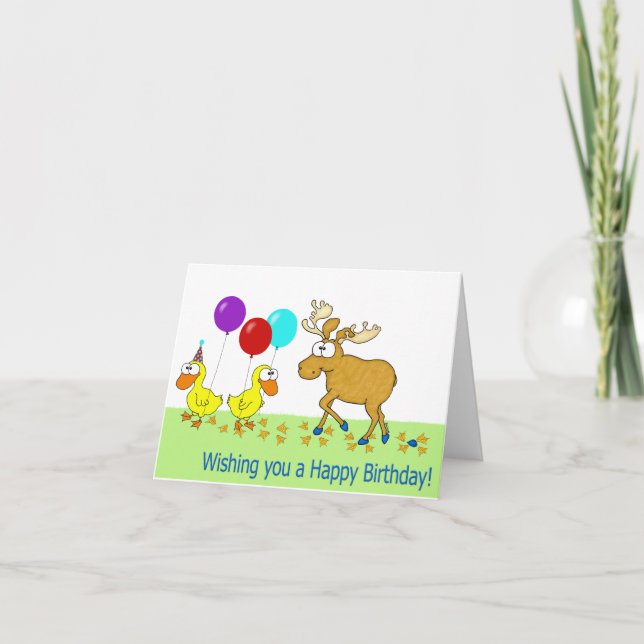 Carte Joyeux Anniversaire Canard Canard Oie (Devant)
