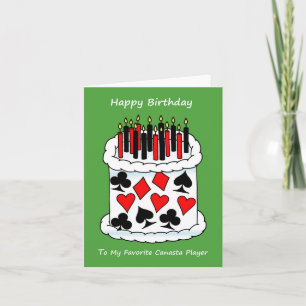Carte Joyeux Anniversaire Canasta Joueur