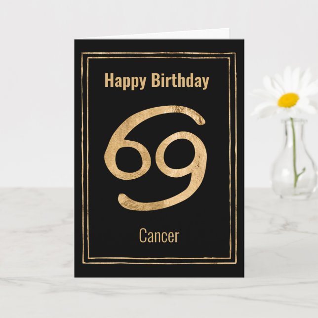 Carte Joyeux Anniversaire Cancer signe astrologique zodi (Petite plante)