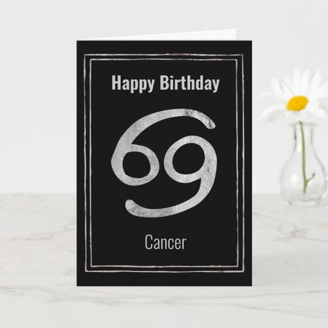 Carte Joyeux anniversaire Cancer zodiaque étoile signe a (Petite plante)