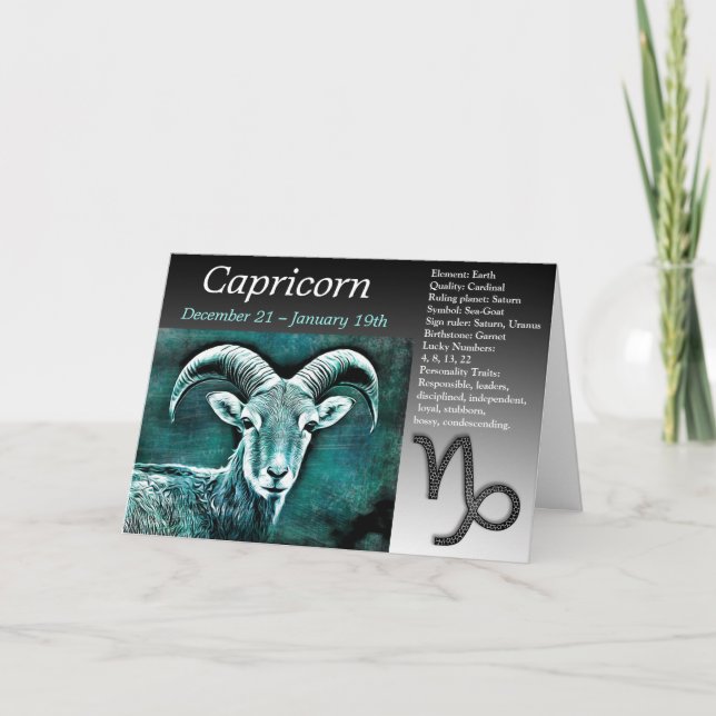 Carte Joyeux anniversaire Capricorne Horoscope Zodiac (Devant)