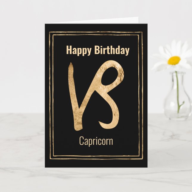 Carte Joyeux anniversaire Capricorne zodiaque astrologie (Petite plante)