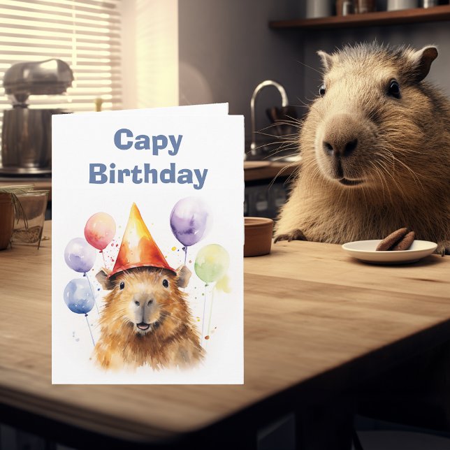 Carte Joyeux Anniversaire Capybara (Créateur téléchargé)