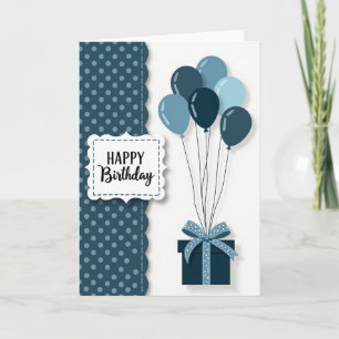 Carte Joyeux Anniversaire Cercles Bleus