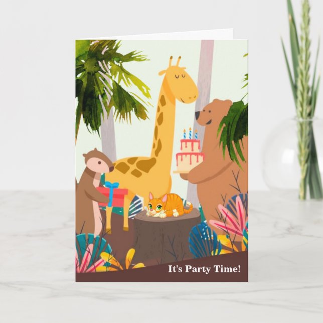 Carte Joyeux anniversaire C'est l'heure de la fête (Devant)