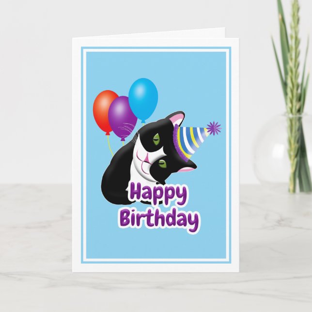 Carte Joyeux Anniversaire Chat (Devant)