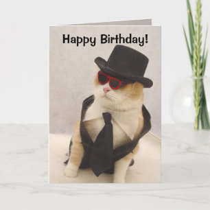 Carte Joyeux Anniversaire, Chat Cool !