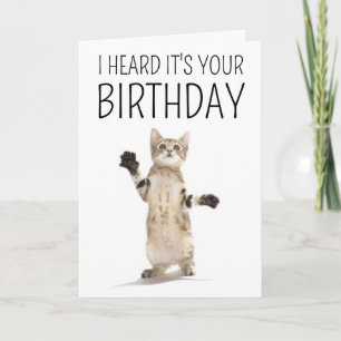 Carte Joyeux Anniversaire Chat sur Fond Blanc