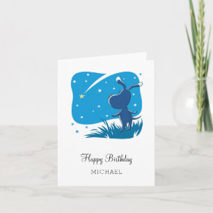 Carte Joyeux Anniversaire Chien Chiot Puppy Shoot Star S