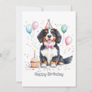 Carte Joyeux Anniversaire Chien de Montagne Bernois