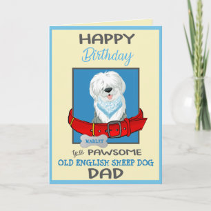 Carte Joyeux Anniversaire Chien Papa Vieux Anglais Chien